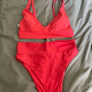 Coral High Waist Aerie Bikini